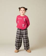 KJKAD51018 a.v.v KIDS(アー・ヴェ・ヴェ) [100-160]【WEB限定商品/サテンリボンがカワイイ】リボン付きロゴトレーナー ライトブルー