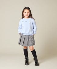 KJKAD51018 a.v.v KIDS(アー・ヴェ・ヴェ) [100-160]【WEB限定商品/サテンリボンがカワイイ】リボン付きロゴトレーナー ライトブルー