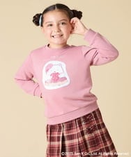 KJKAD80034 a.v.v KIDS(アー・ヴェ・ヴェ) [100-140]【a.v.v限定デザイン/アートが変わるスパンコール/しろくまとねこ/とかげとぺんぎん】すみっコぐらしスパンコールトレーナー ピンク