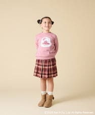 KJKAD80034 a.v.v KIDS(アー・ヴェ・ヴェ) [100-140]【a.v.v限定デザイン/アートが変わるスパンコール/しろくまとねこ/とかげとぺんぎん】すみっコぐらしスパンコールトレーナー ピンク
