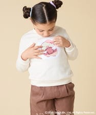KJKAD80034 a.v.v KIDS(アー・ヴェ・ヴェ) [100-140]【a.v.v限定デザイン/アートが変わるスパンコール/しろくまとねこ/とかげとぺんぎん】すみっコぐらしスパンコールトレーナー ピンク