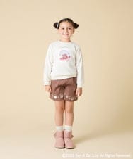 KJKAD80034 a.v.v KIDS(アー・ヴェ・ヴェ) [100-140]【a.v.v限定デザイン/アートが変わるスパンコール/しろくまとねこ/とかげとぺんぎん】すみっコぐらしスパンコールトレーナー ピンク