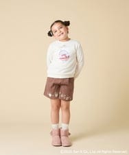 KJKAD80034 a.v.v KIDS(アー・ヴェ・ヴェ) [100-140]【a.v.v限定デザイン/アートが変わるスパンコール/しろくまとねこ/とかげとぺんぎん】すみっコぐらしスパンコールトレーナー ピンク