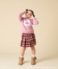 KJKAD80034 a.v.v KIDS(アー・ヴェ・ヴェ) [100-140]【a.v.v限定デザイン/アートが変わるスパンコール/しろくまとねこ/とかげとぺんぎん】すみっコぐらしスパンコールトレーナー ピンク