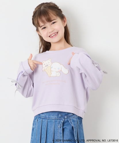 KJKAG16049 a.v.v KIDS [110-140][コラボ]シナモロール袖ストライププルオーバー