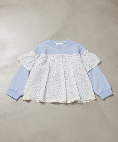 KJKBA04029 a.v.v KIDS [100-130]異素材フリルスウェット