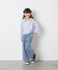 KJKBD01034 a.v.v KIDS(アー・ヴェ・ヴェ) [120-160]衿付きレースアップトレーナー ライトブルー