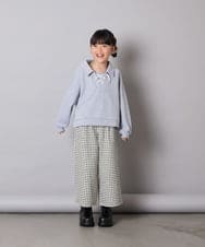 KJKBD01034 a.v.v KIDS(アー・ヴェ・ヴェ) [120-160]衿付きレースアップトレーナー グレー