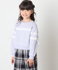 KJKBD02034 a.v.v KIDS(アー・ヴェ・ヴェ) [120-160]【おうちで洗える】レーステープカラートレーナー ライトブルー