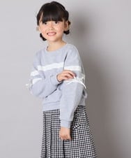 KJKBD02034 a.v.v KIDS(アー・ヴェ・ヴェ) [120-160]【おうちで洗える】レーステープカラートレーナー グレー