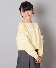KJKBD02034 a.v.v KIDS(アー・ヴェ・ヴェ) [120-160]【おうちで洗える】レーステープカラートレーナー グレー