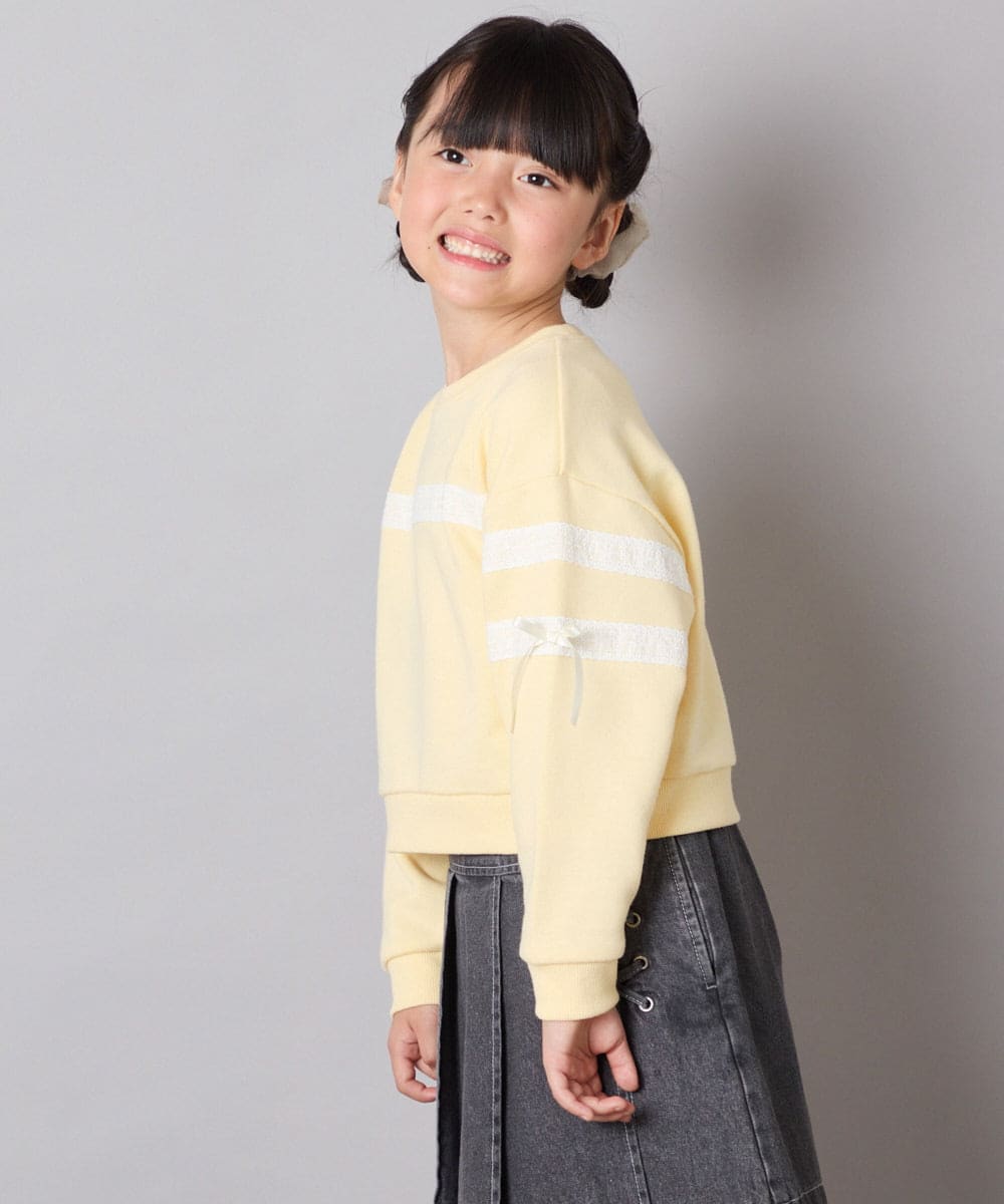 KJKBD02034 a.v.v KIDS(アー・ヴェ・ヴェ) [120-160]【おうちで洗える】レーステープカラートレーナー グレー