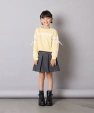 KJKBD02034 a.v.v KIDS(アー・ヴェ・ヴェ) [120-160]【おうちで洗える】レーステープカラートレーナー グレー