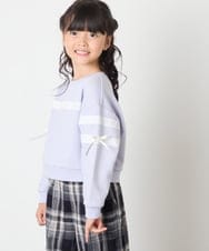 KJKBD02034 a.v.v KIDS(アー・ヴェ・ヴェ) [120-160]【おうちで洗える】レーステープカラートレーナー グレー
