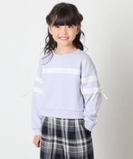 KJKBD02034 a.v.v KIDS(アー・ヴェ・ヴェ) [120-160]【おうちで洗える】レーステープカラートレーナー グレー