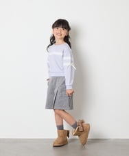 KJKBD02034 a.v.v KIDS(アー・ヴェ・ヴェ) [120-160]【おうちで洗える】レーステープカラートレーナー グレー