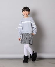 KJKBD02034 a.v.v KIDS(アー・ヴェ・ヴェ) [120-160]【おうちで洗える】レーステープカラートレーナー グレー