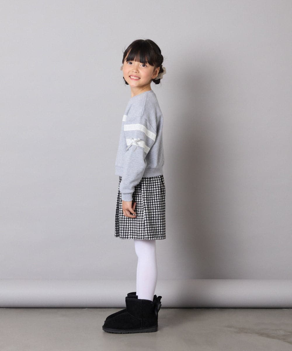 KJKBD02034 a.v.v KIDS(アー・ヴェ・ヴェ) [120-160]【おうちで洗える】レーステープカラートレーナー グレー