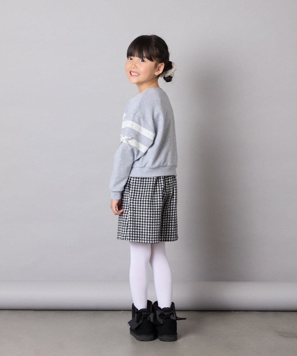 KJKBD02034 a.v.v KIDS(アー・ヴェ・ヴェ) [120-160]【おうちで洗える】レーステープカラートレーナー グレー