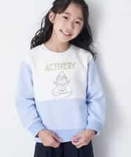 KJKCR10034 a.v.v KIDS(アー・ヴェ・ヴェ) [160]フードグラフィックトレーナー　　　　　 ライトブルー
