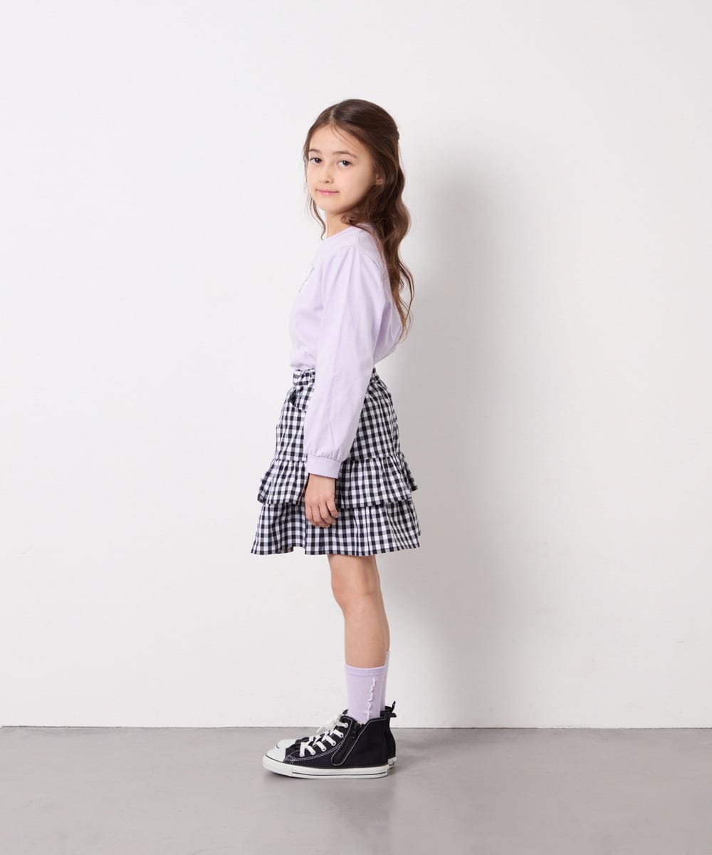 KJKED30021 a.v.v KIDS(アー・ヴェ・ヴェ) [110-150]モチーフアソートロンT ラベンダー