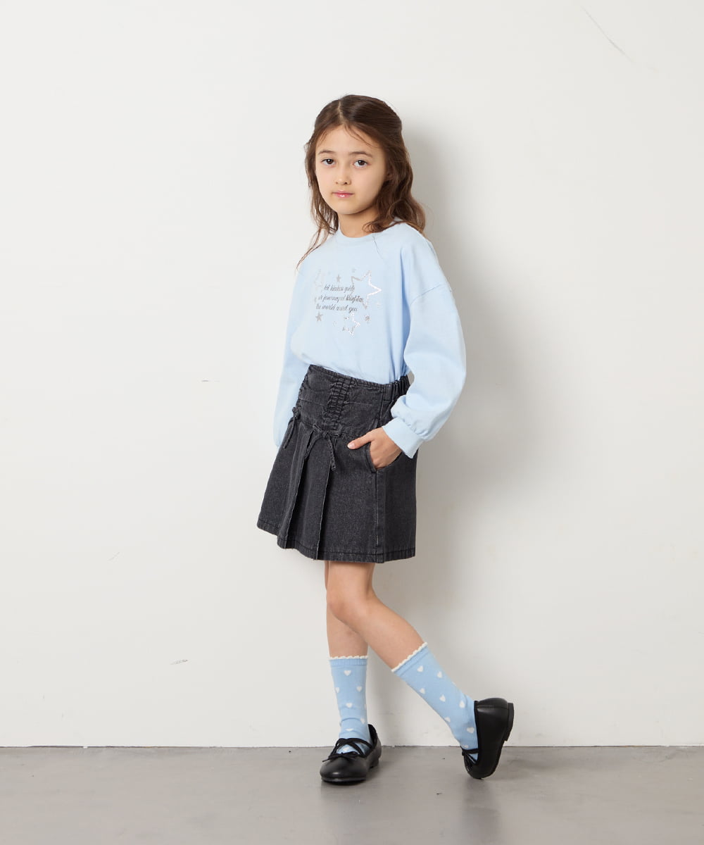 KJKED31026 a.v.v KIDS(アー・ヴェ・ヴェ) [120-160]ロゴアソートロンT ライトブルー