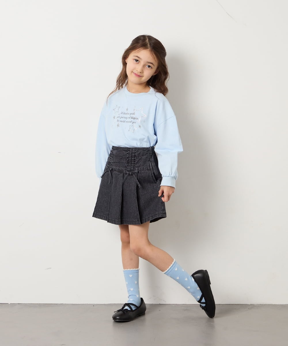 KJKED31026 a.v.v KIDS(アー・ヴェ・ヴェ) [120-160]ロゴアソートロンT ライトブルー