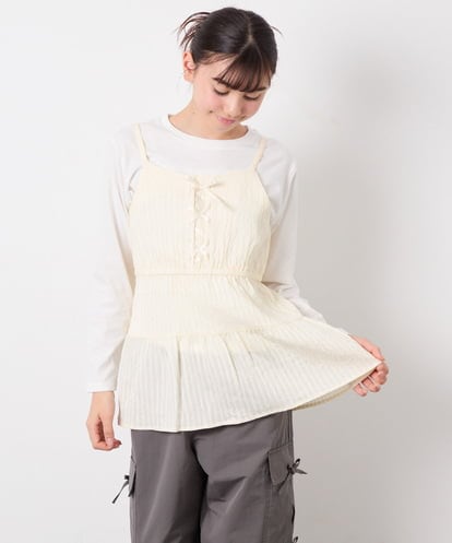 KJKED32039 a.v.v KIDS [120-160]3WAYレイヤードキャミソールトップス