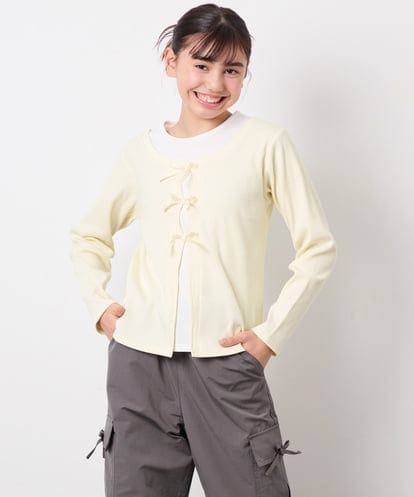 KJKED33044 a.v.v KIDS [140-160]レイヤード風テレコカットソー