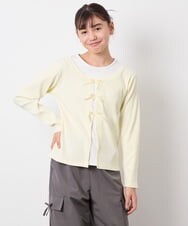 KJKED33044 a.v.v KIDS(アー・ヴェ・ヴェ) [140-160]レイヤード風テレコカットソー ライトイエロー
