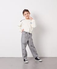 KJKED34029 a.v.v KIDS(アー・ヴェ・ヴェ) [130-160]配色ラインロゴカットソー ホワイト