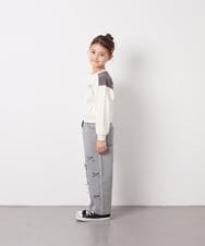 KJKED34029 a.v.v KIDS(アー・ヴェ・ヴェ) [130-160]配色ラインロゴカットソー ホワイト