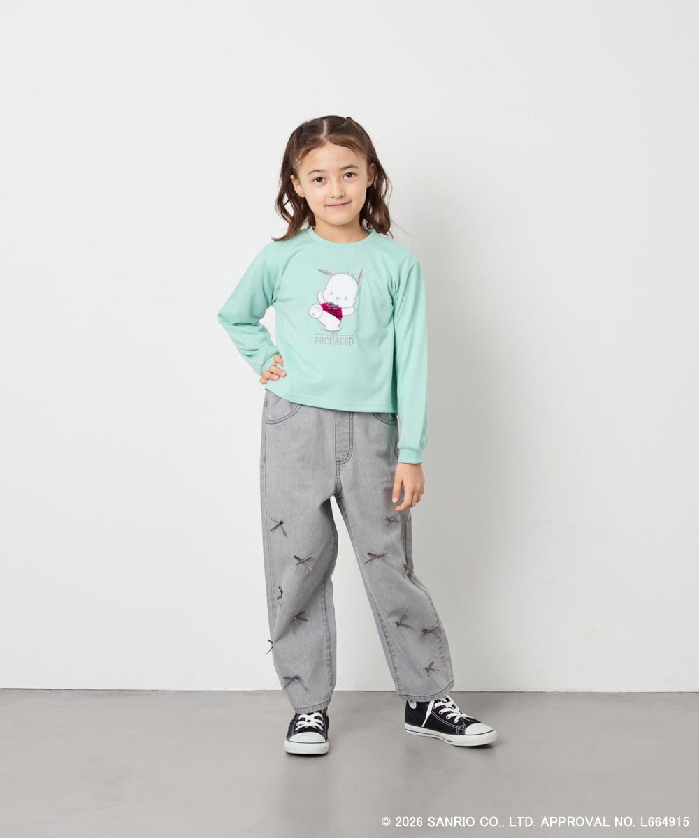 KJKED80034 a.v.v KIDS(アー・ヴェ・ヴェ) 【数量限定】[110-140][シナモロール＆ポチャッコ]スパンコールTシャツ ライトブルー
