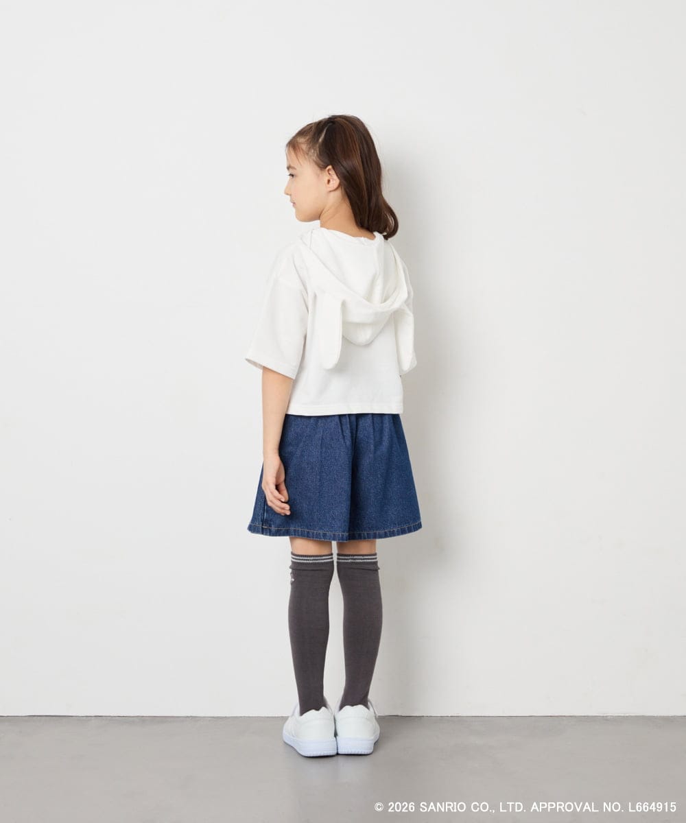KJKED81044 a.v.v KIDS(アー・ヴェ・ヴェ) 【数量限定】[110-160][シナモロール＆ポチャッコ]ミミ付きオーバーTシャツ アイボリー