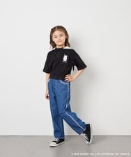 KJKED81044 a.v.v KIDS(アー・ヴェ・ヴェ) 【数量限定】[110-160][シナモロール＆ポチャッコ]ミミ付きオーバーTシャツ ブラック