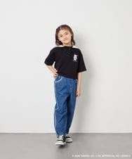 KJKED81044 a.v.v KIDS(アー・ヴェ・ヴェ) 【数量限定】[110-160][シナモロール＆ポチャッコ]ミミ付きオーバーTシャツ ブラック