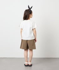 KJKFD07016 a.v.v KIDS(アー・ヴェ・ヴェ) [120-160]【接触冷感/安心の綿100％/毛玉になりにくい】レースアップスリーブTシャツ ホワイト