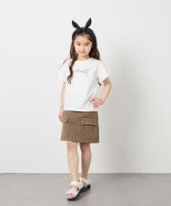 KJKFD07016 a.v.v KIDS(アー・ヴェ・ヴェ) [120-160]【接触冷感/安心の綿100％/毛玉になりにくい】レースアップスリーブTシャツ ホワイト