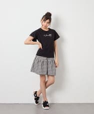 KJKFD07016 a.v.v KIDS(アー・ヴェ・ヴェ) [120-160]【接触冷感/安心の綿100％/毛玉になりにくい】レースアップスリーブTシャツ ブラック