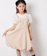 KJKFD43029 a.v.v KIDS(アー・ヴェ・ヴェ) [120-160]袖リボンチュールテレコカットソー ホワイト