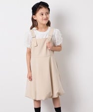 KJKFD43029 a.v.v KIDS(アー・ヴェ・ヴェ) [120-160]袖リボンチュールテレコカットソー ホワイト