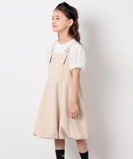 KJKFD43029 a.v.v KIDS(アー・ヴェ・ヴェ) [120-160]袖リボンチュールテレコカットソー ホワイト