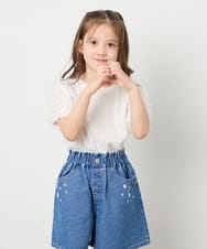 KJKFD43029 a.v.v KIDS(アー・ヴェ・ヴェ) [120-160]袖リボンチュールテレコカットソー ホワイト