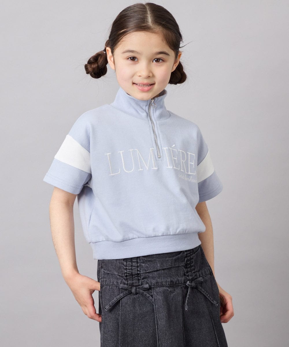 KJKFD46039 a.v.v KIDS(アー・ヴェ・ヴェ) [120-160]ハーフジップロゴスウェット ライトブルー