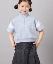 KJKFD46039 a.v.v KIDS(アー・ヴェ・ヴェ) [120-160]ハーフジップロゴスウェット ライトブルー