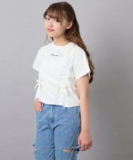 KJKFD56035 a.v.v KIDS(アー・ヴェ・ヴェ) [130-160]【毛玉になりにくい/綿100％】クロップドドロストTシャツ ホワイト