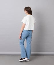 KJKFD56035 a.v.v KIDS(アー・ヴェ・ヴェ) [130-160]【毛玉になりにくい/綿100％】クロップドドロストTシャツ ホワイト