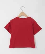 KJKFD56035 a.v.v KIDS(アー・ヴェ・ヴェ) [130-160]【毛玉になりにくい/綿100％】クロップドドロストTシャツ レッド