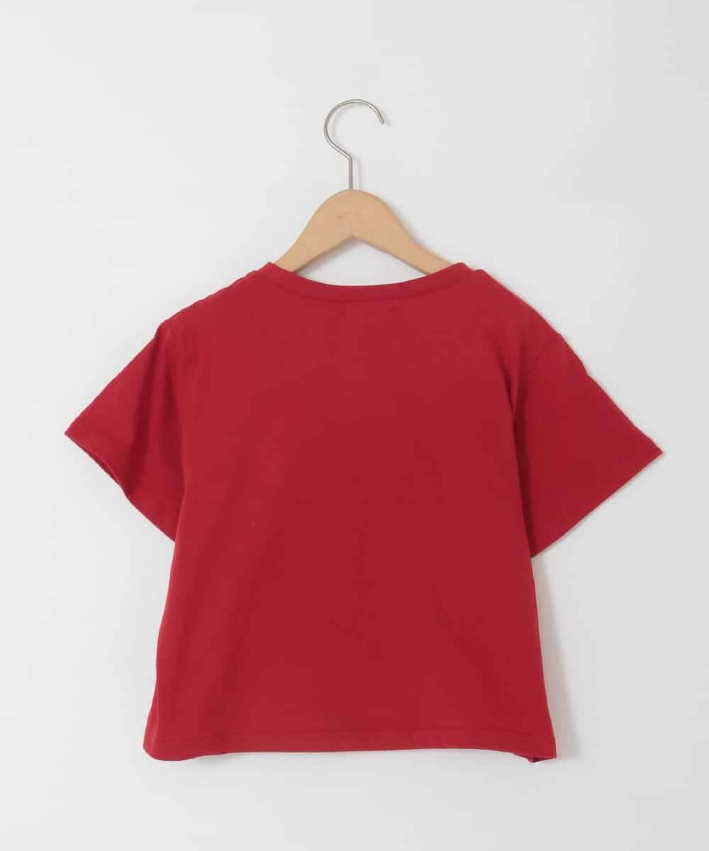 KJKFD56035 a.v.v KIDS(アー・ヴェ・ヴェ) [130-160]【毛玉になりにくい/綿100％】クロップドドロストTシャツ レッド
