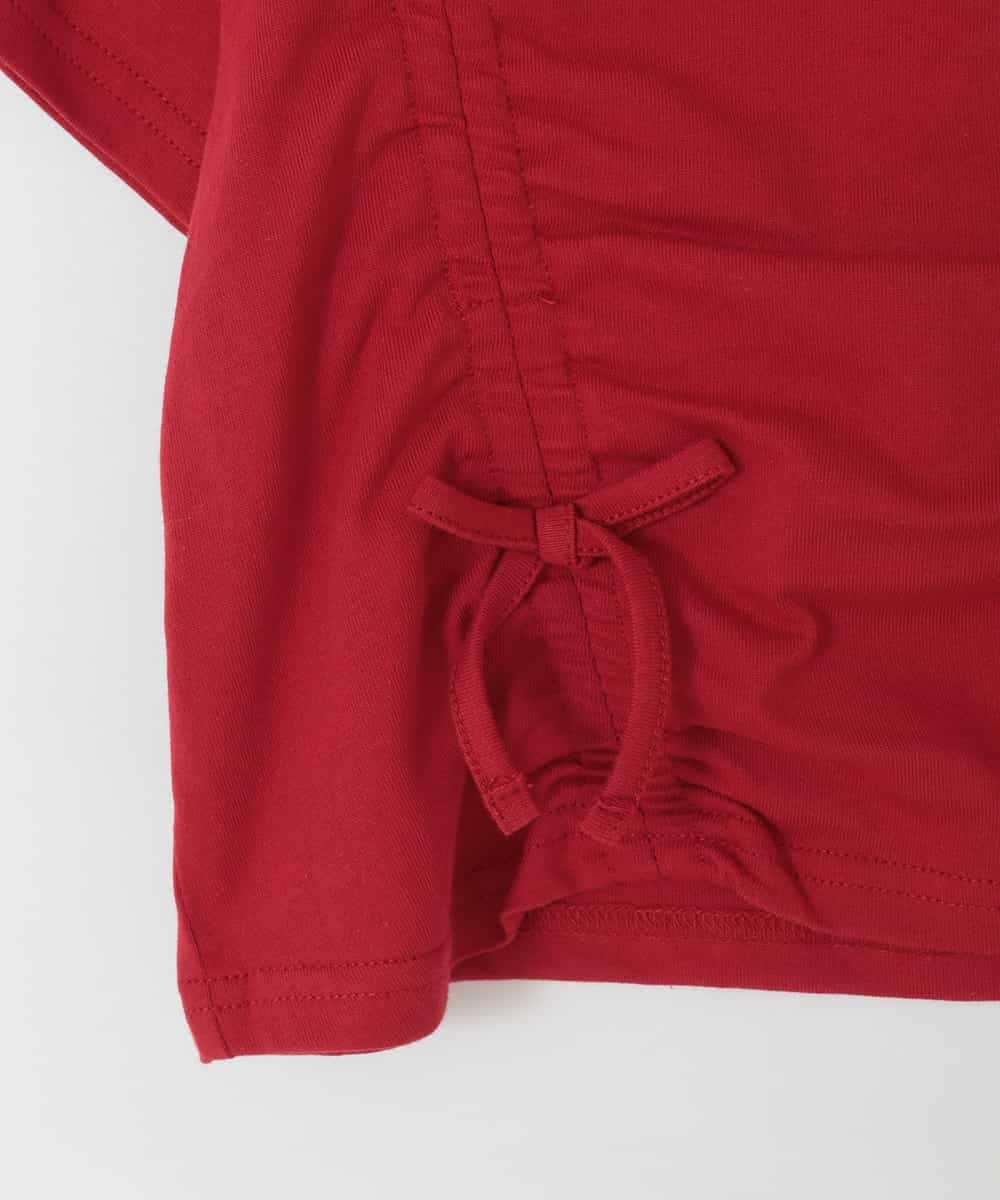 KJKFD56035 a.v.v KIDS(アー・ヴェ・ヴェ) [130-160]【毛玉になりにくい/綿100％】クロップドドロストTシャツ レッド